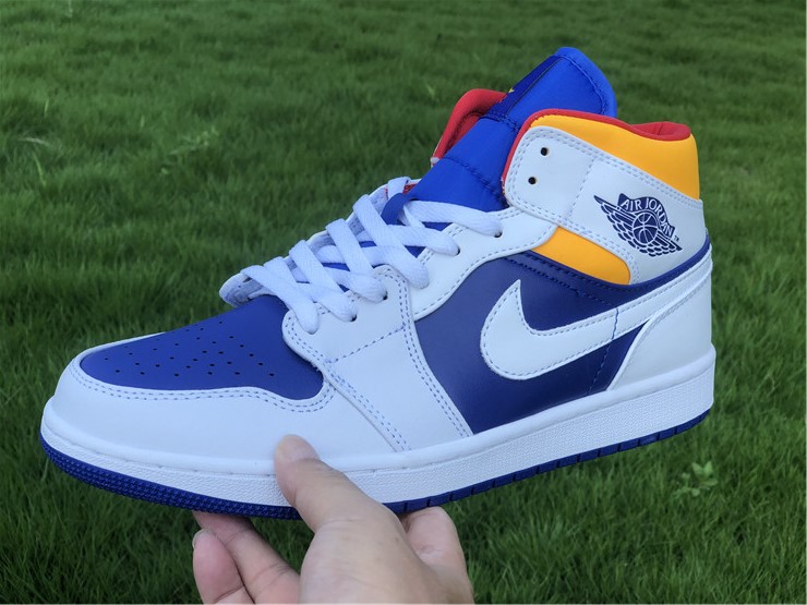 Air Jordan 1 Mid Royal Blue Laser Orange