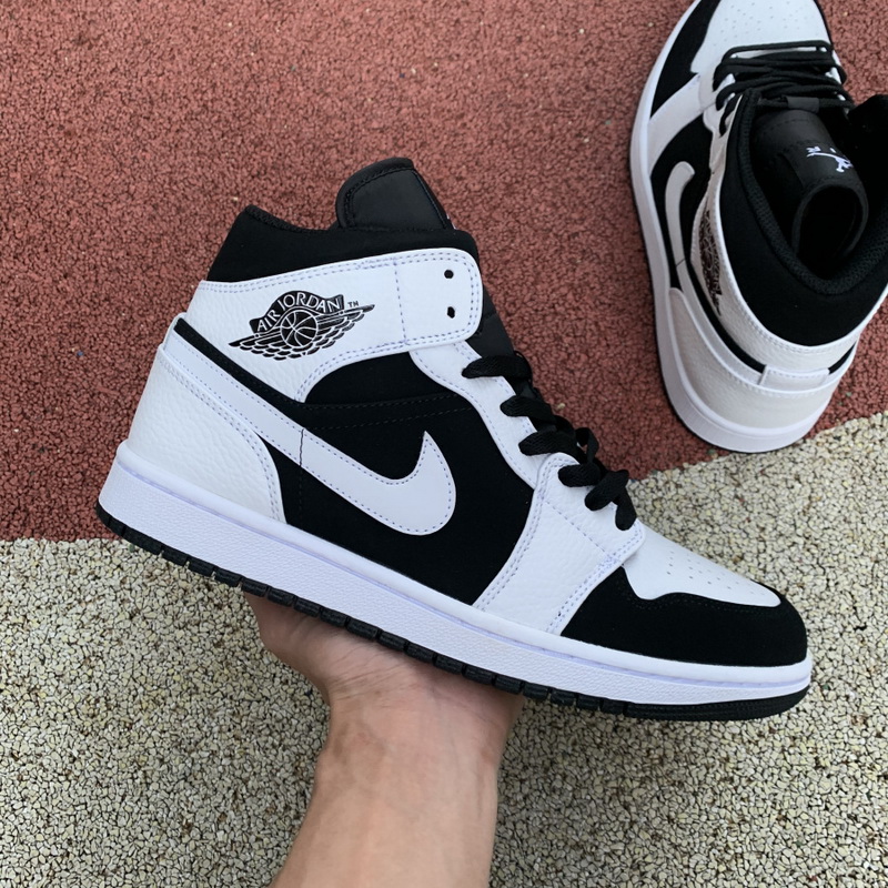Jordan 1 Mid White Black GS