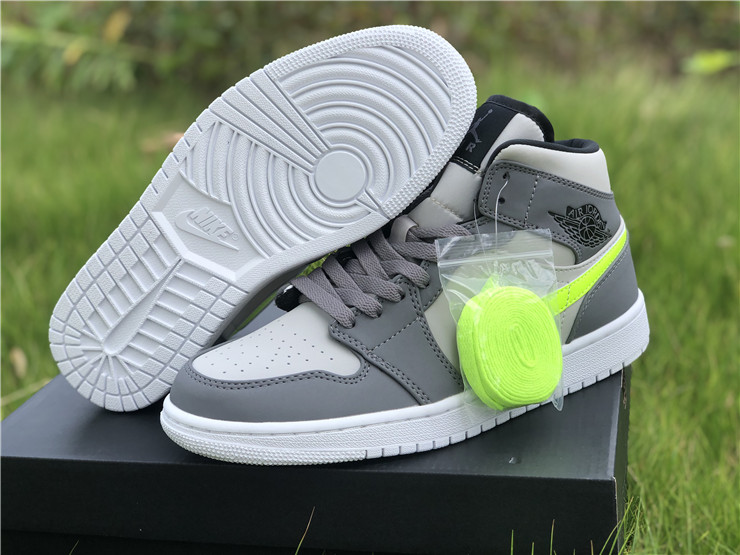 Air Jordan 1 Mid Grey Yellow
