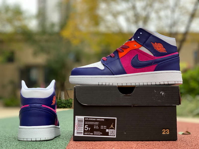 Jordan 1 Mid Fire Pink Barely Grape