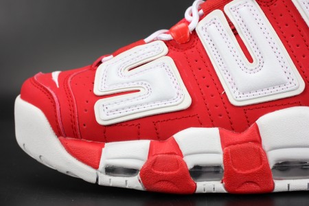 Supreme x Nike Air More Uptempo Varsity Red/White mens