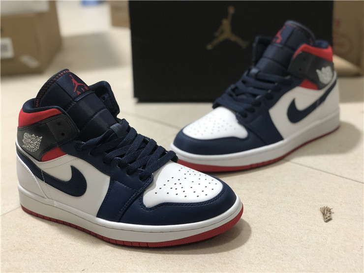 Air Jordan 1 Mid Red White Blue