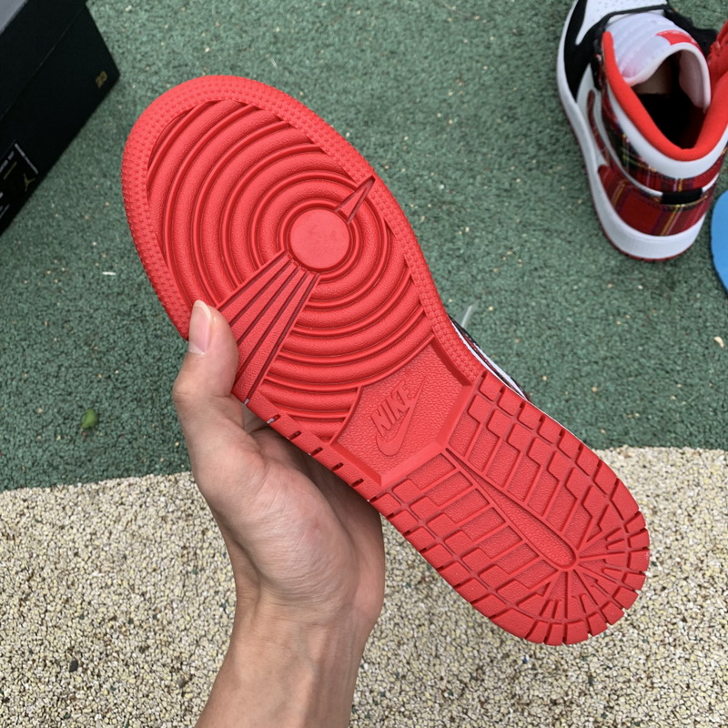 Jordan 1 Mid White Plaid