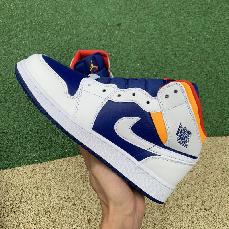 Jordan 1 Mid Royal Blue Laser Orange GS