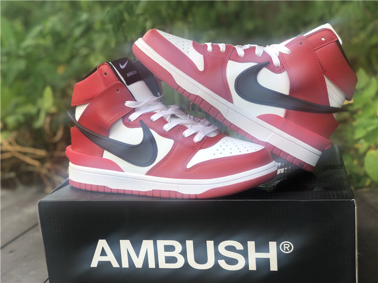 Ambush x Nike Dunk High ''White Red''