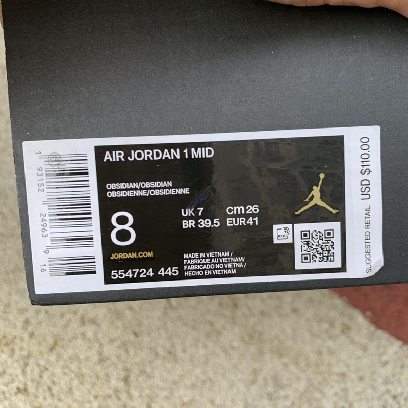 Jordan 1 Mid Obsidian Sanded Purple