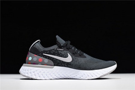 nike epic REACT FLYKNIT Black and grey dots point noirs ET gris