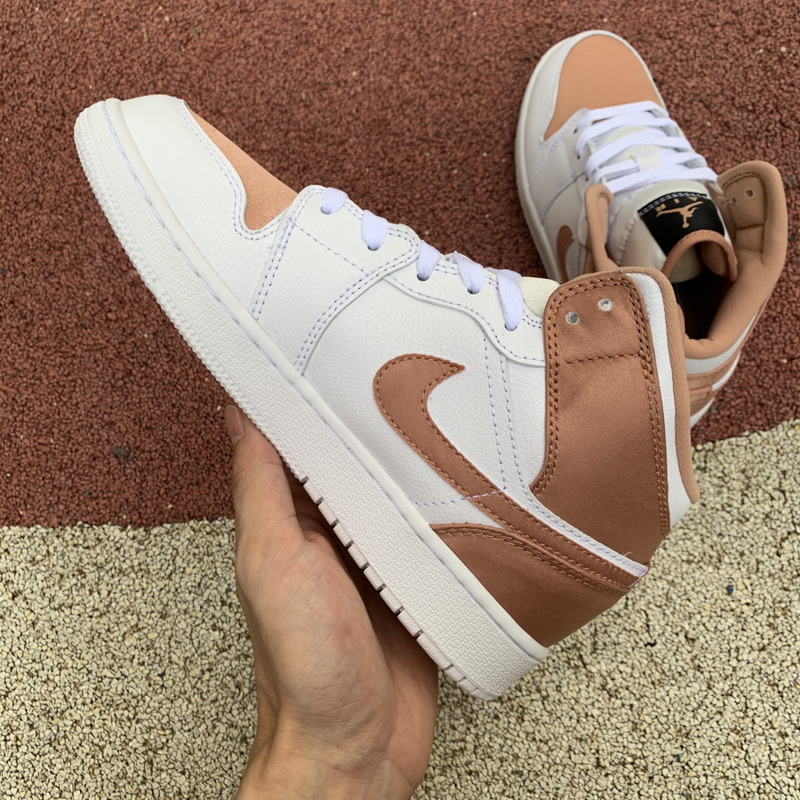 Jordan 1 Mid White Rose Gold