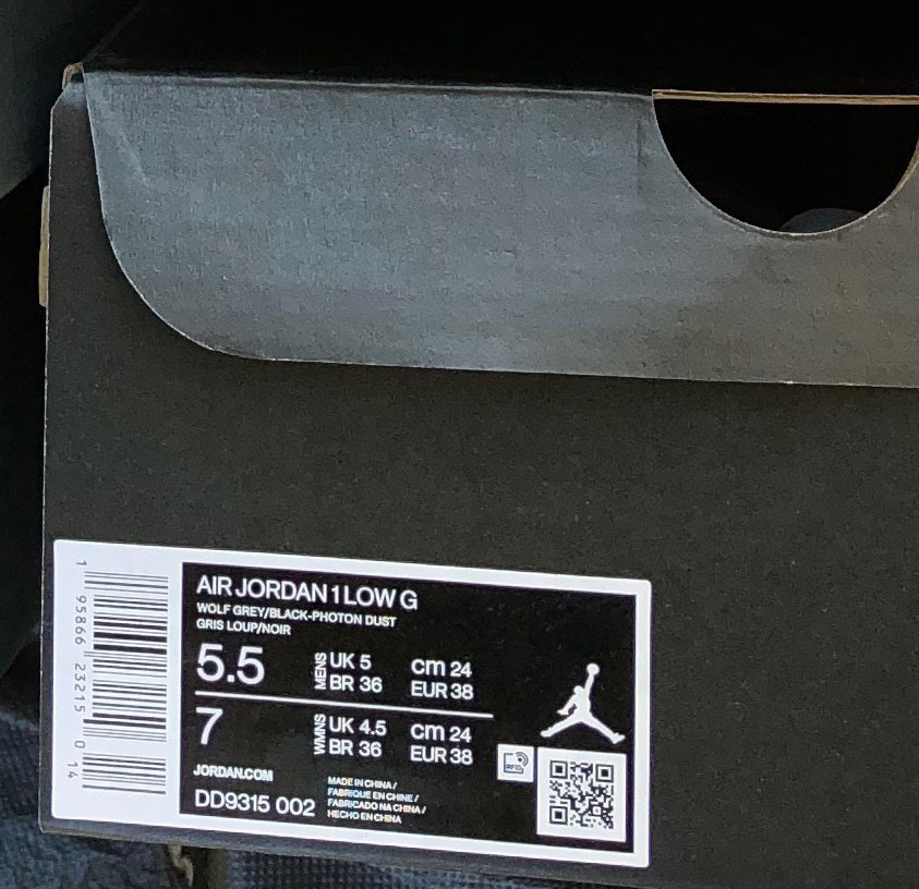 Air Jordan 1 Low Golf gray and black