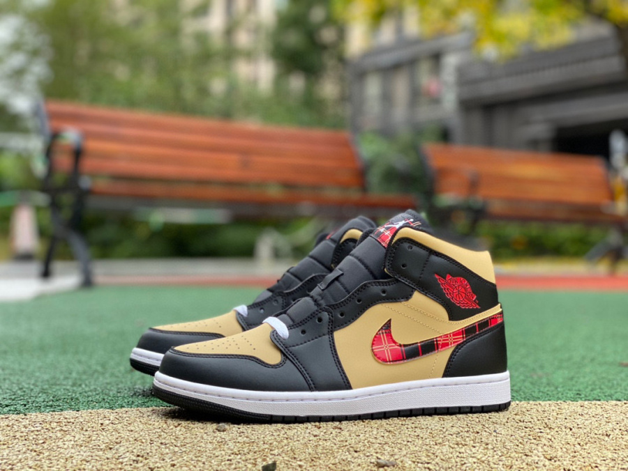 Air Jordan 1 Mid AJ1 Black brown Red