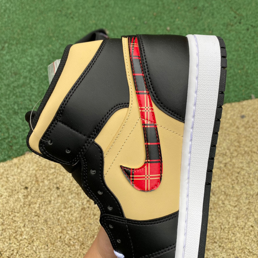 Air Jordan 1 Mid AJ1 Black brown Red