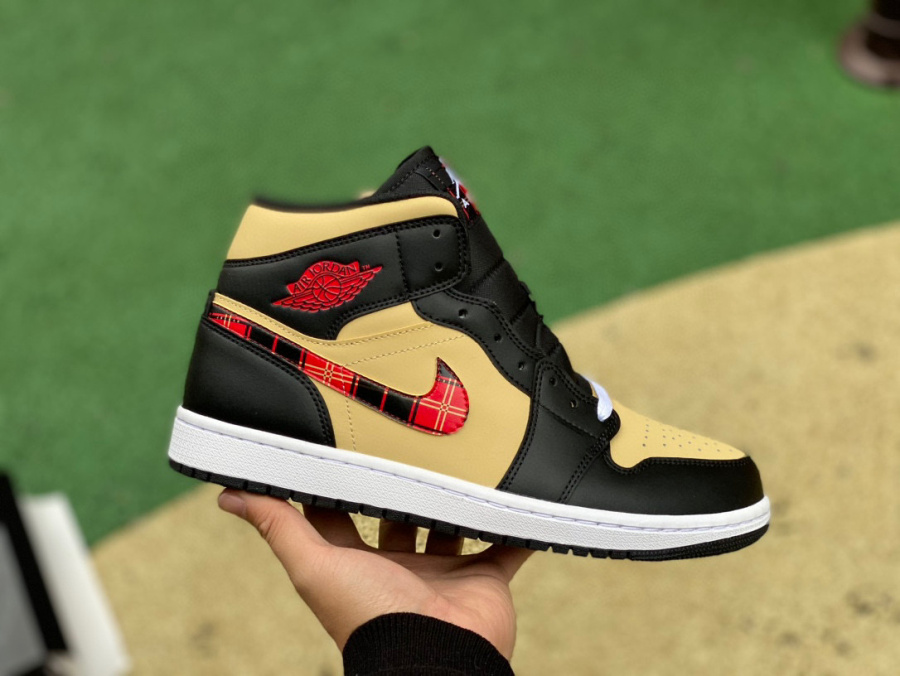 Air Jordan 1 Mid AJ1 Black brown Red