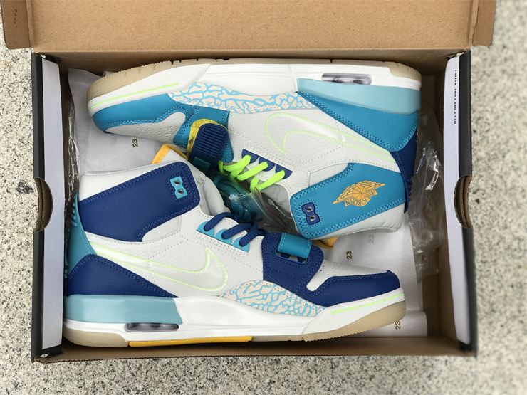Air Jordan Legacy 312 Mandarin Duck in Ice blue