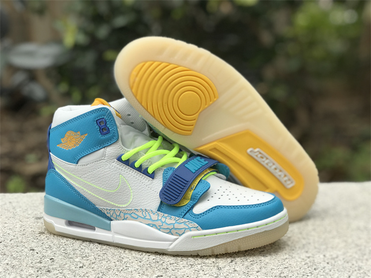 Air Jordan Legacy 312 Mandarin Duck in Ice blue