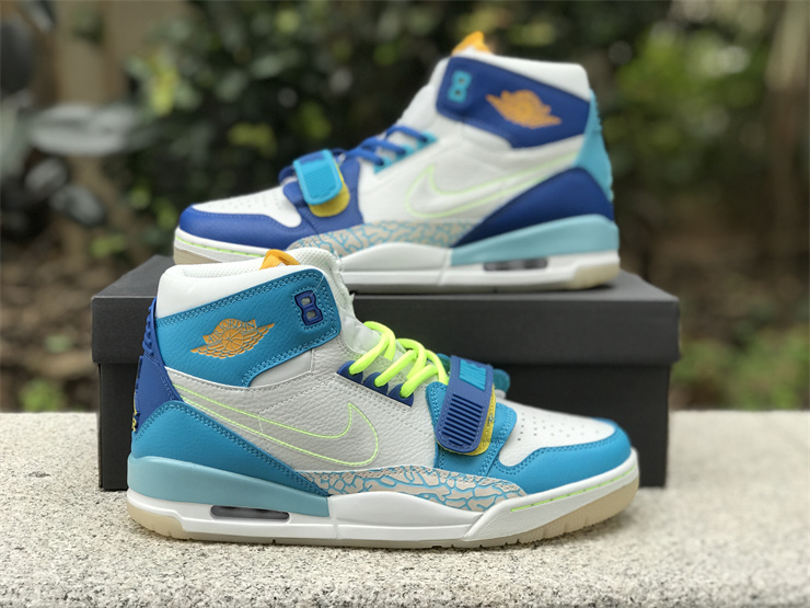 Air Jordan Legacy 312 Mandarin Duck in Ice blue