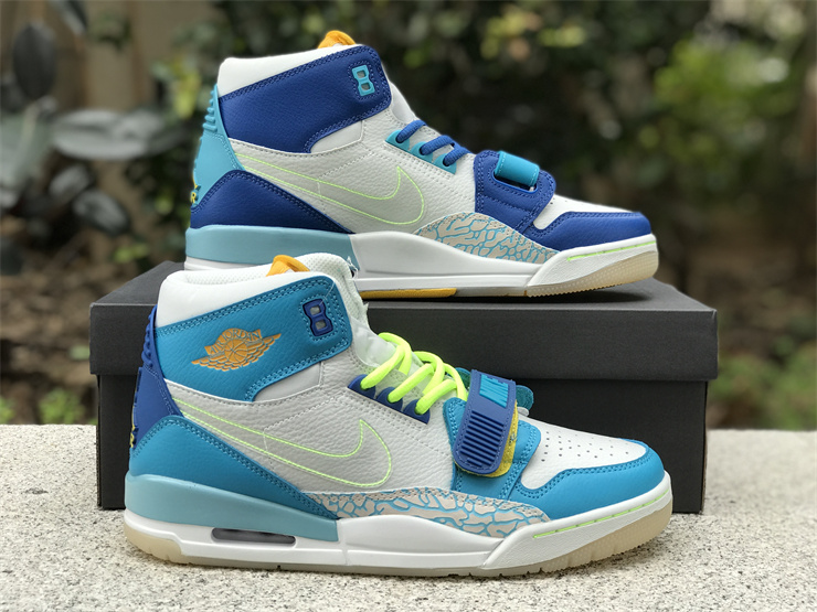 Air Jordan Legacy 312 Mandarin Duck in Ice blue