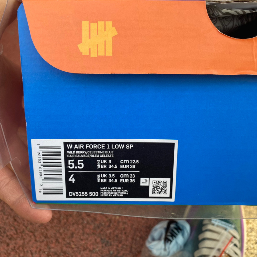 Nike Air Force 1 Low SP x Undefeated Air Force Patent Leather Purple Powder