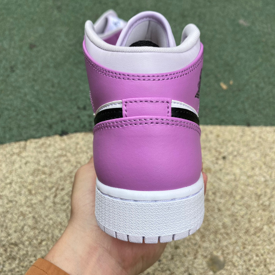 Air Jordan 1 Mid AJ1 GS White Pink Retro Mid-help basketball shoes