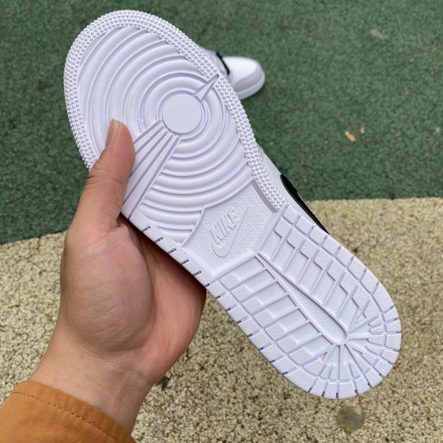 Air Jordan 1 Mid AJ1 GS White Pink Retro Mid-help basketball shoes