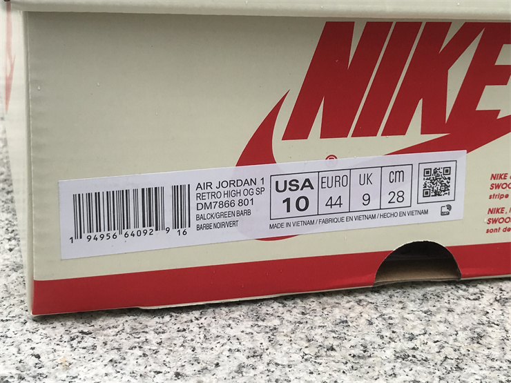 Air Jordan 1 Low OG Rice red green reverse hook low side