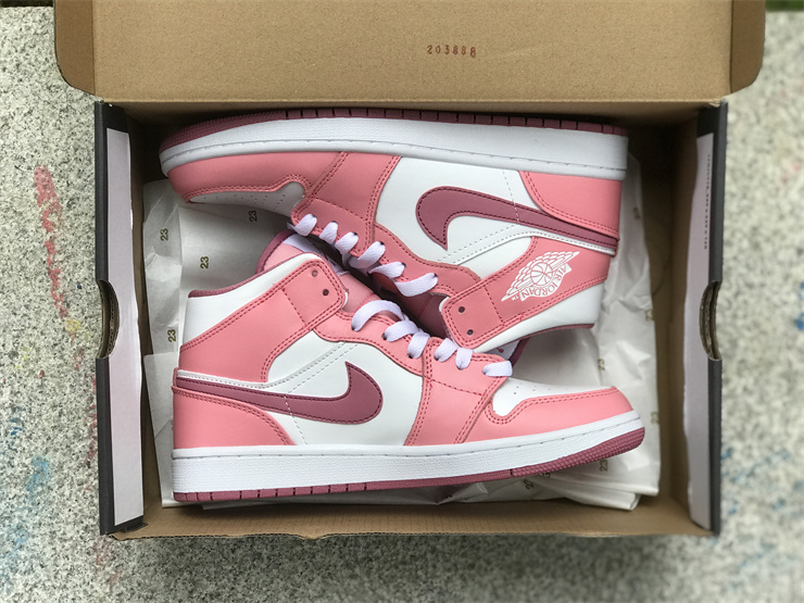 Air Jordan 1 Mid White Pink Valentine's Day