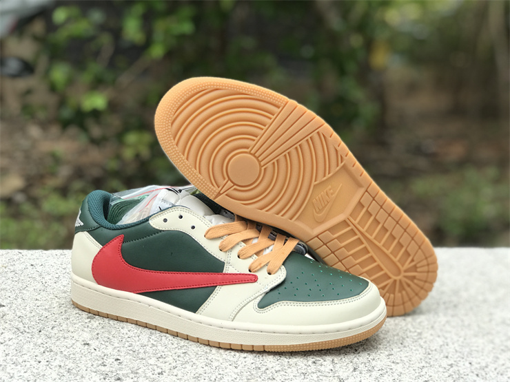 Air Jordan 1 Low OG Rice red green reverse hook low side