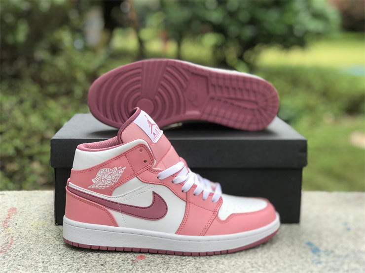 Air Jordan 1 Mid White Pink Valentine's Day