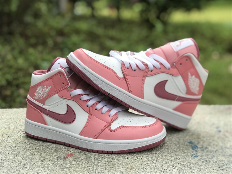 Air Jordan 1 Mid White Pink Valentine's Day