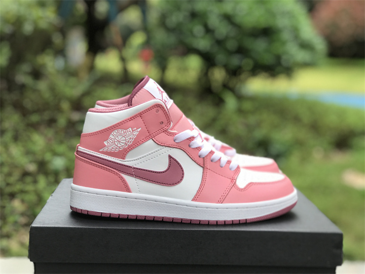 Air Jordan 1 Mid White Pink Valentine's Day