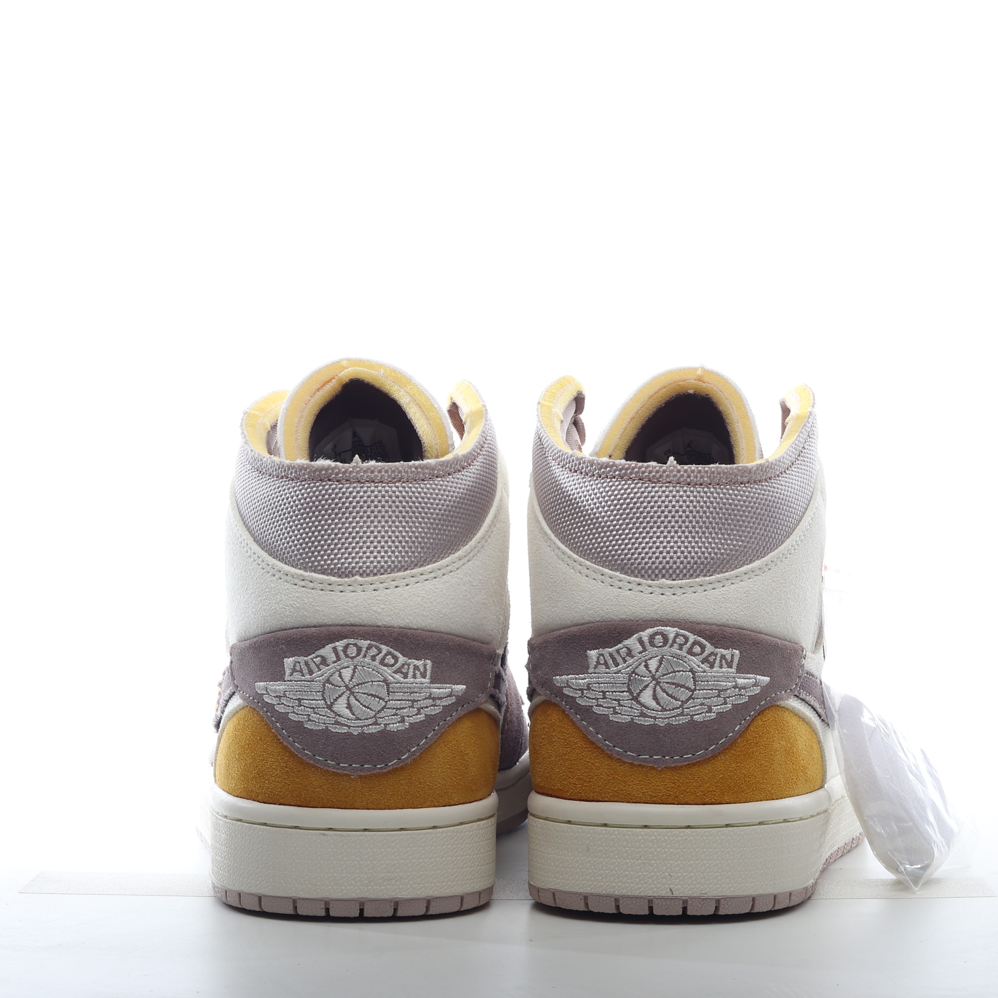 Air Jordan 1 Mid gray yellow splicing