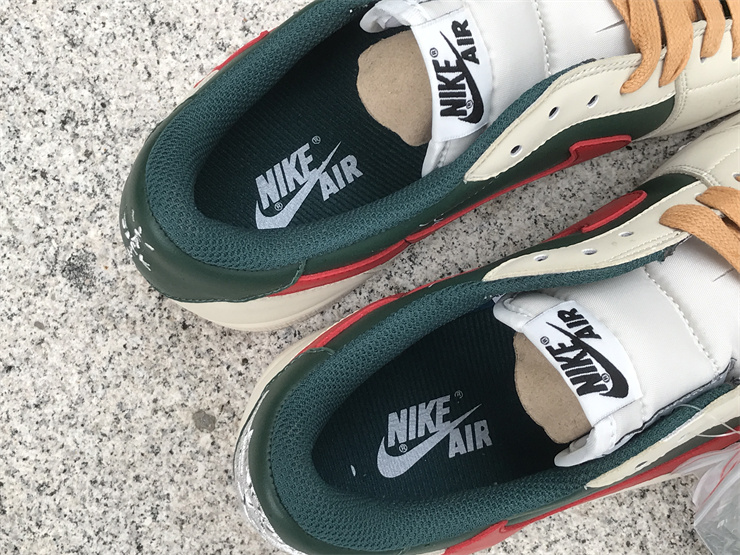 Air Jordan 1 Low OG Rice red green reverse hook low side