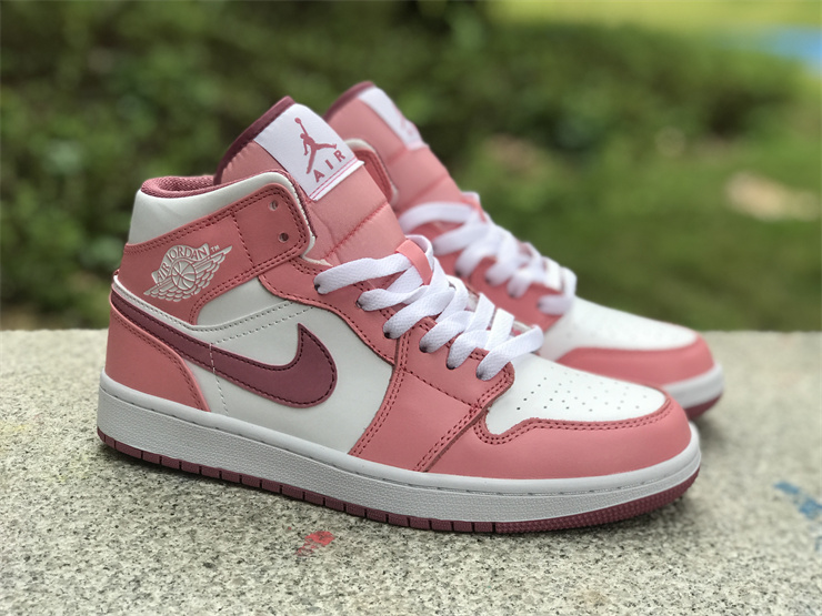 Air Jordan 1 Mid White Pink Valentine's Day