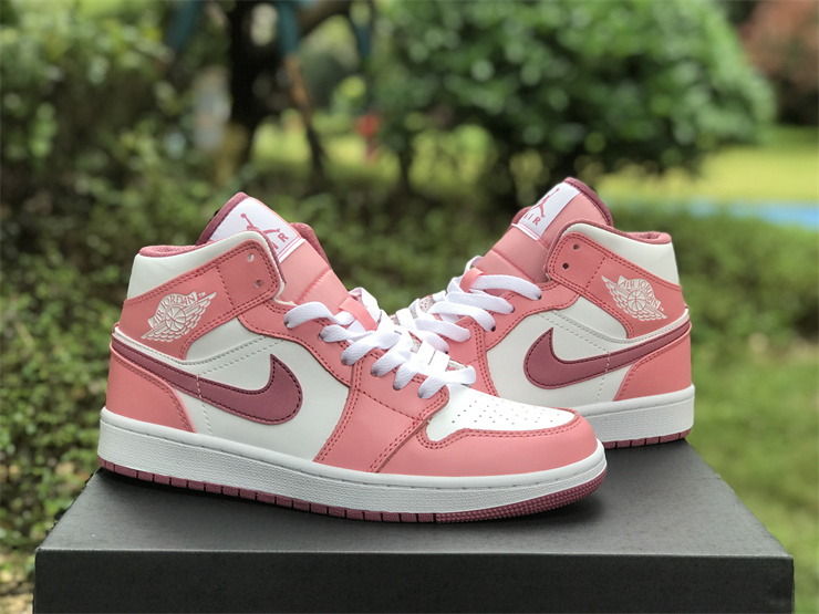 Air Jordan 1 Mid White Pink Valentine's Day