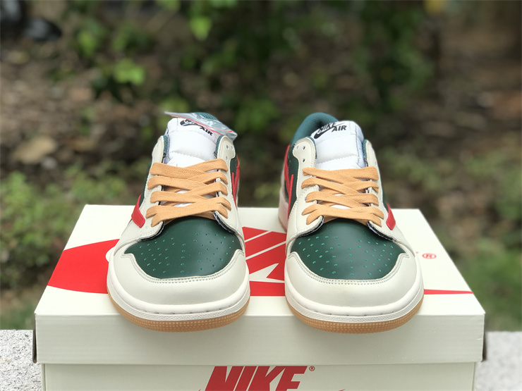 Air Jordan 1 Low OG Rice red green reverse hook low side