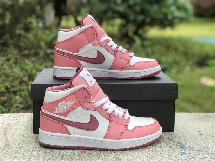 Air Jordan 1 Mid White Pink Valentine's Day