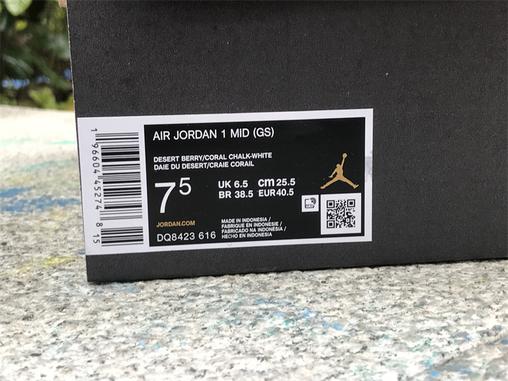 Air Jordan 1 Mid White Pink Valentine's Day