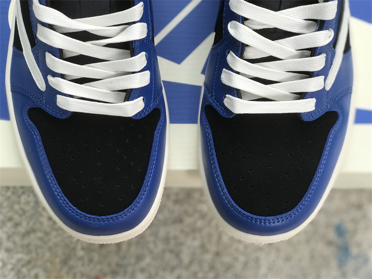 Travis Scott x Air Jordan 1 Low Black and blue reverse hook Low