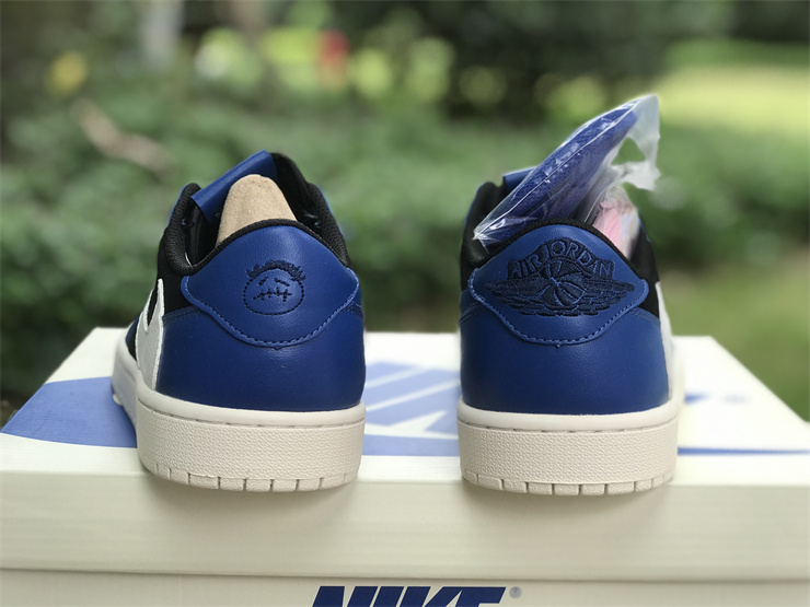 Travis Scott x Air Jordan 1 Low Black and blue reverse hook Low