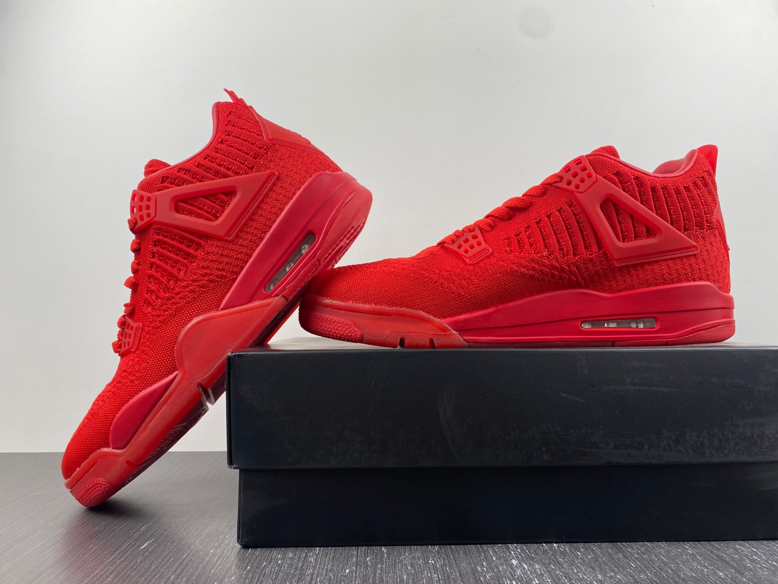 Air Jordan 4 Flyknit AJ4 Bright Red woven flying String Summer four-color candy
