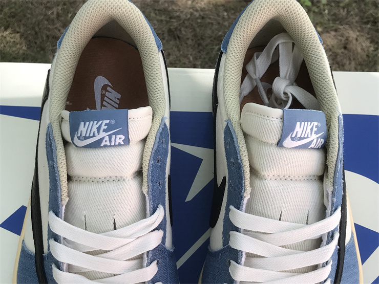 Travis Scott x Air Jordan 1 Reverse hook low-top fabric denim