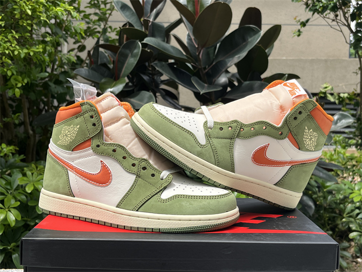 Air Jordan 1 High OG White green orange