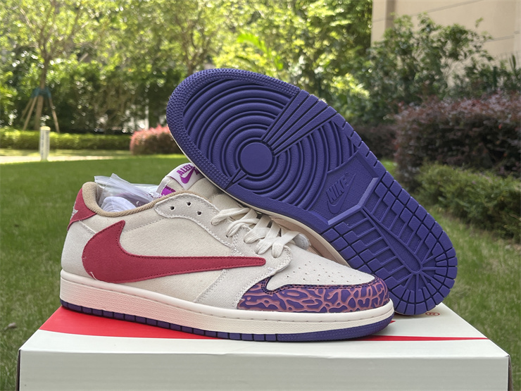 Travis Scott x Air Jordan 1 m white red purple