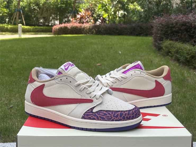 Travis Scott x Air Jordan 1 m white red purple