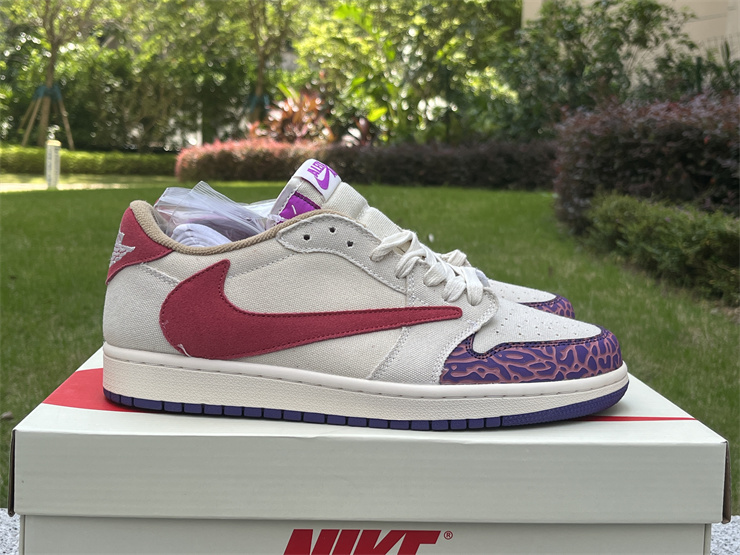 Travis Scott x Air Jordan 1 m white red purple