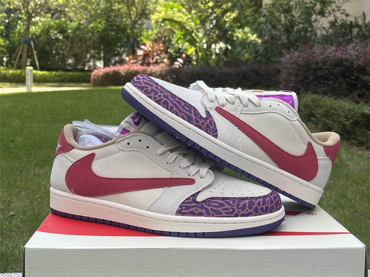 Travis Scott x Air Jordan 1 m white red purple