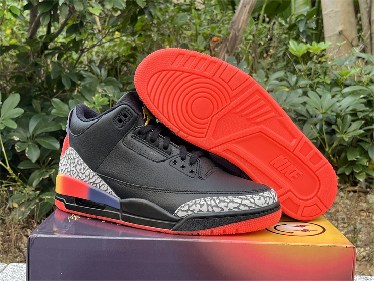 Air Jordan 3 Black and orange rainbow smiling face