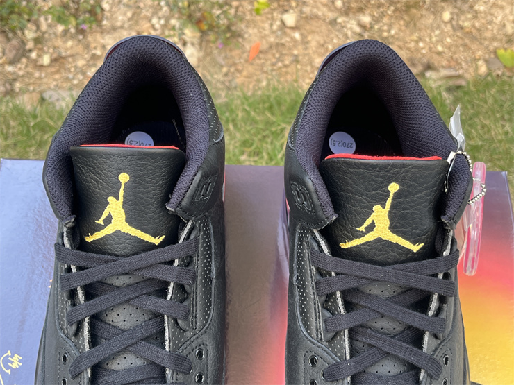 Air Jordan 3 Black and orange rainbow smiling face