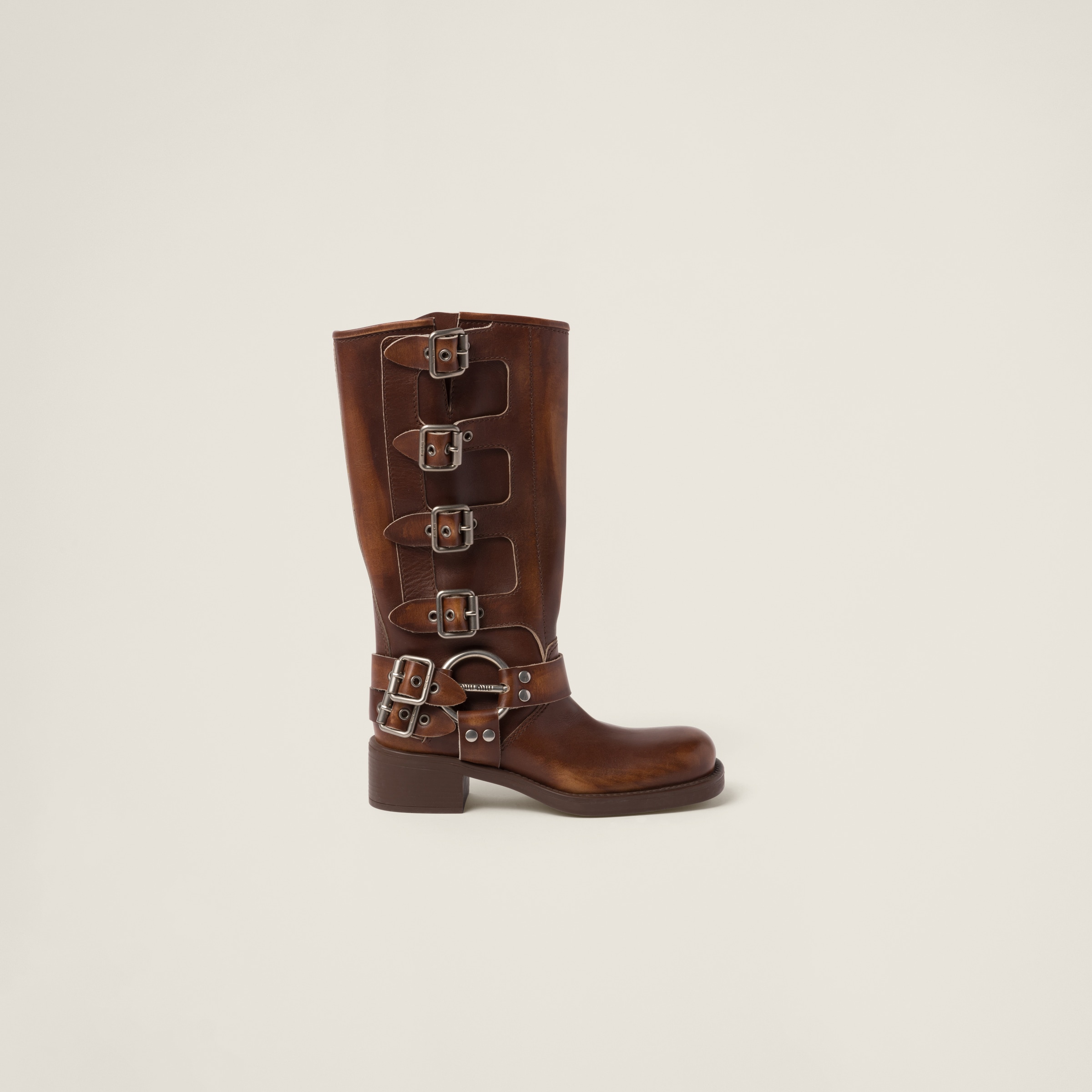 【MiuMiu】バックルディテール ラウンドトゥ ブーツ☆SALE中 MIUMIU-Boots(w) - Mall-Crazy
