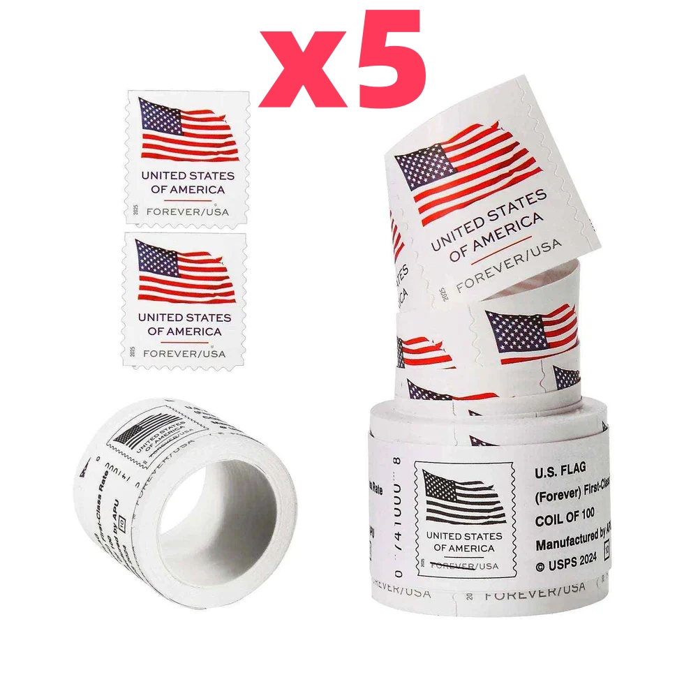 US FLAG 2025 5 Rolls(500 Pcs)