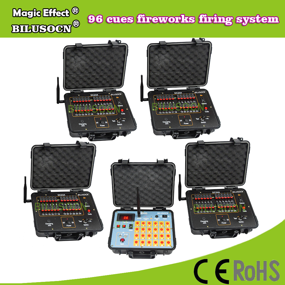 DHL shipping+96 Channel fireworks firing system+300M Remote+2400cues transmitt